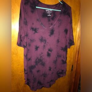 Torrid Women's V-Neck Tie-Dye Short Sleeve Top Size 0